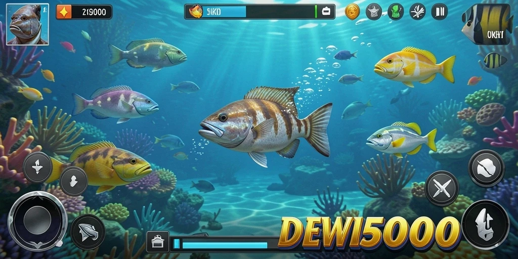 Tampilan gameplay seru Tembak Ikan di DEWI5000.