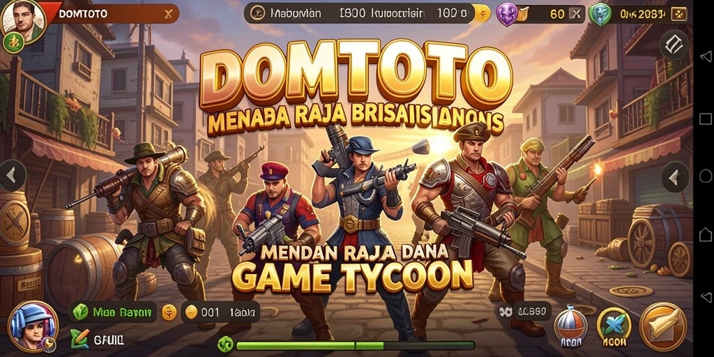 Tampilan menarik gameplay DOMTOTO yang penuh strategi bisnis.