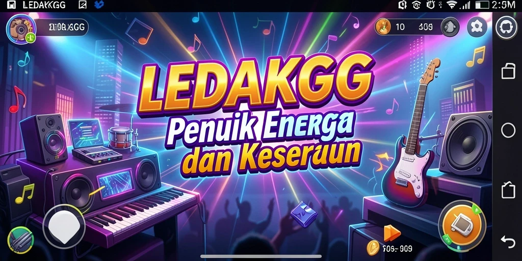 Tangkapan layar gameplay LEDAKGG yang menampilkan serunya bermain musik.