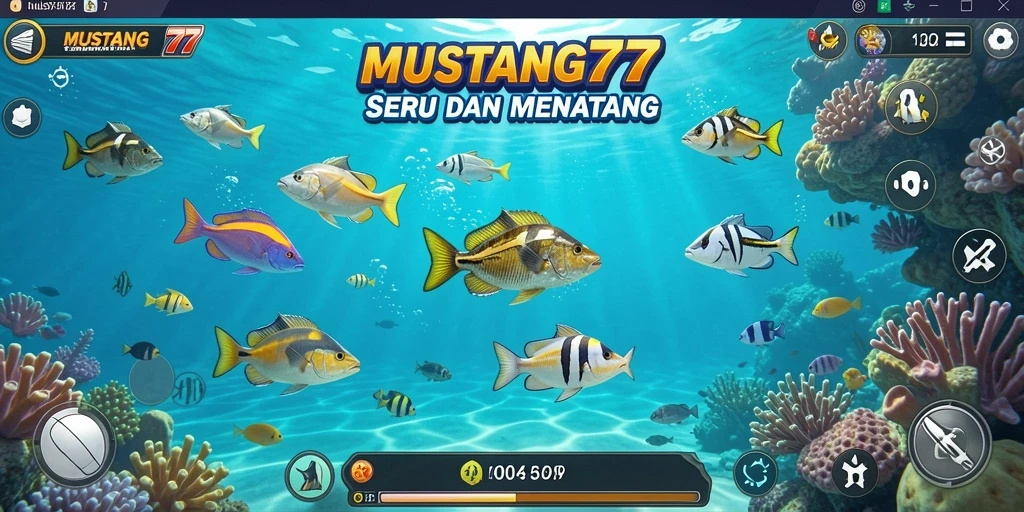 Gameplay Tembak Ikan seru dan menantang di MUSTANG77.