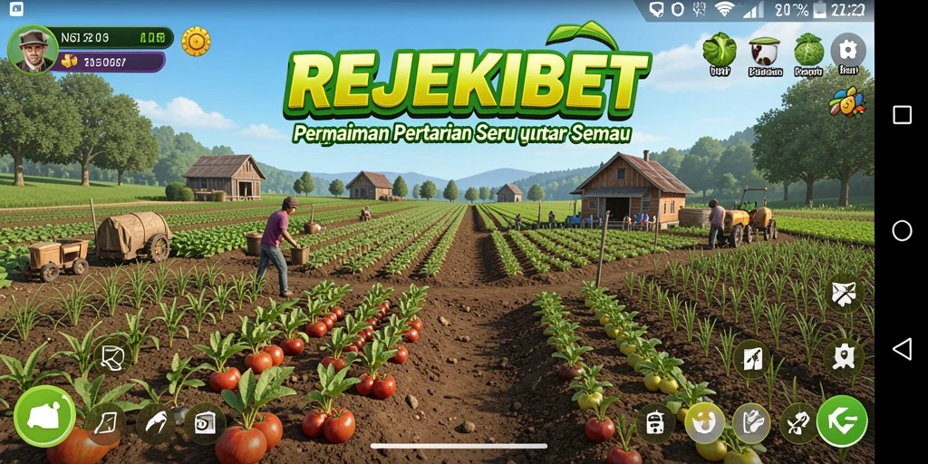 Tampilan menarik dari gameplay pertanian REJEKIBET.